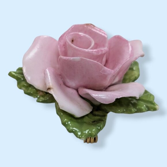 Vintage Coalport Pink Porcelain Floral Brooch - Picture 3 of 5